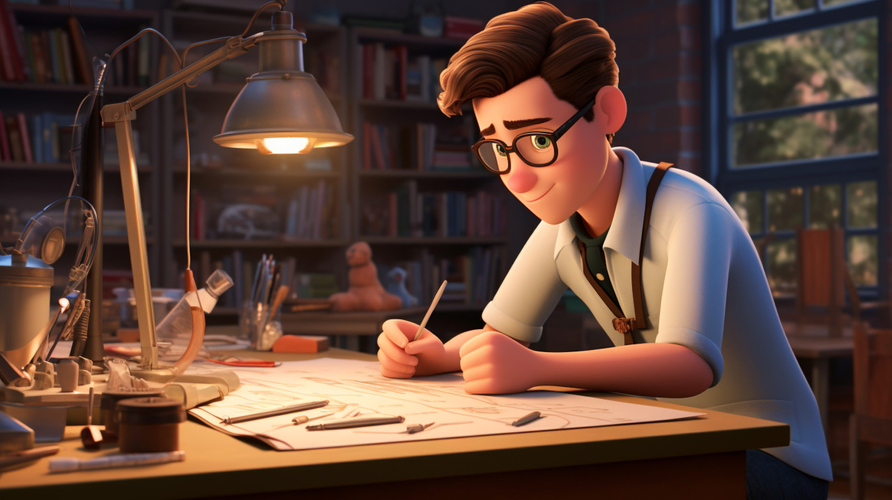 A student working on a science experiment at a lab table, education