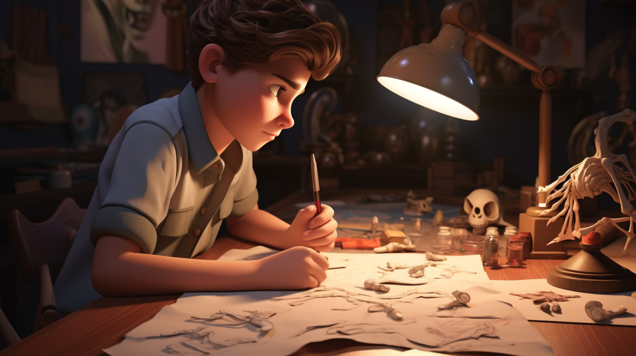 Student conducting science experiment, education