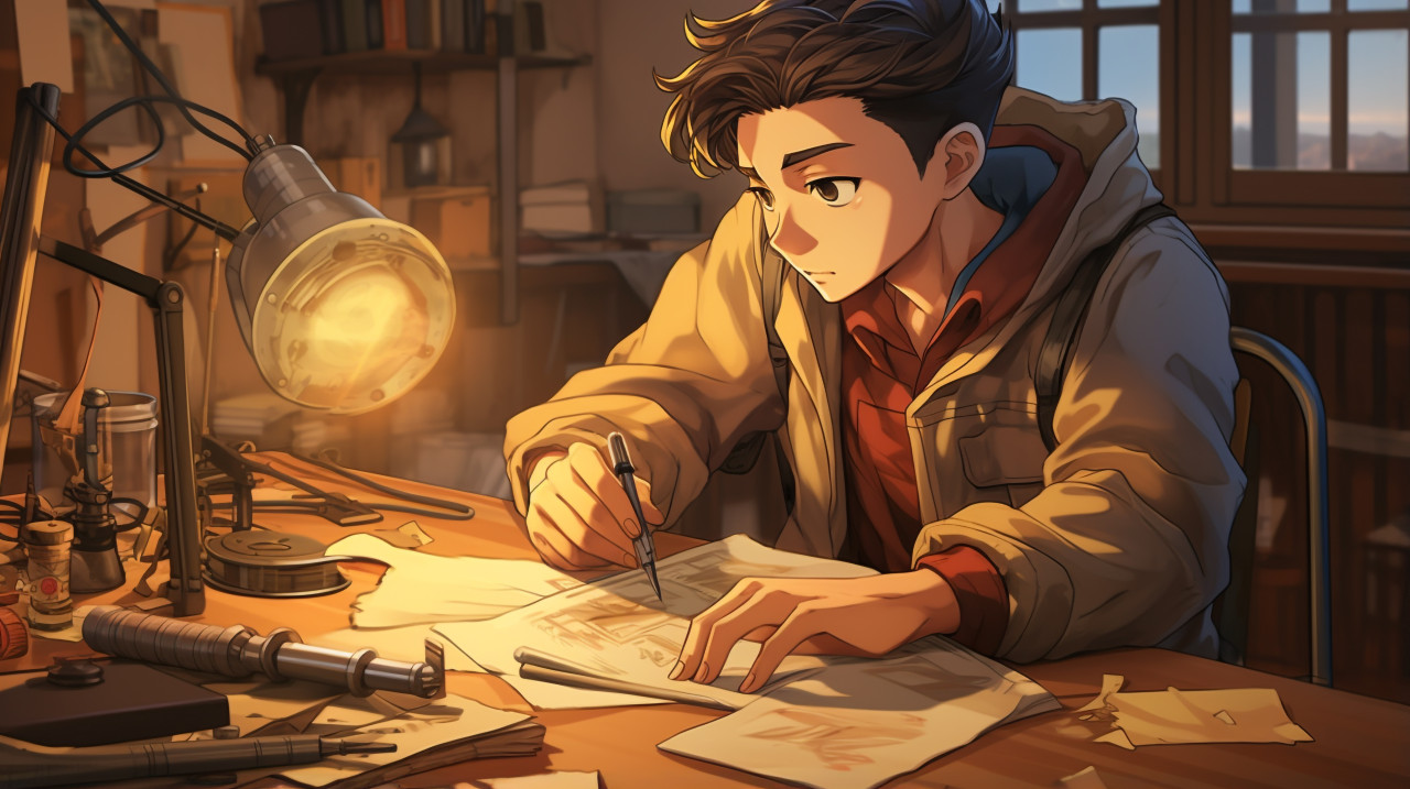 Young scientist hard at work, education