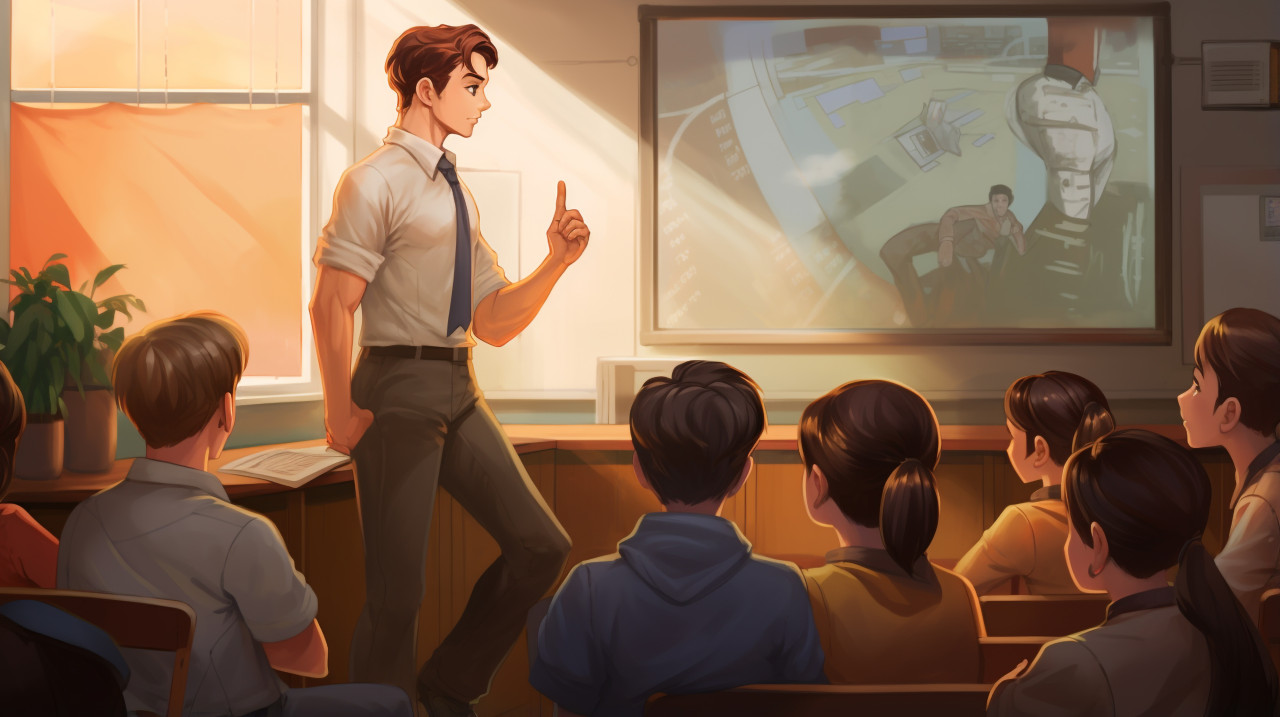 College student presents research, education