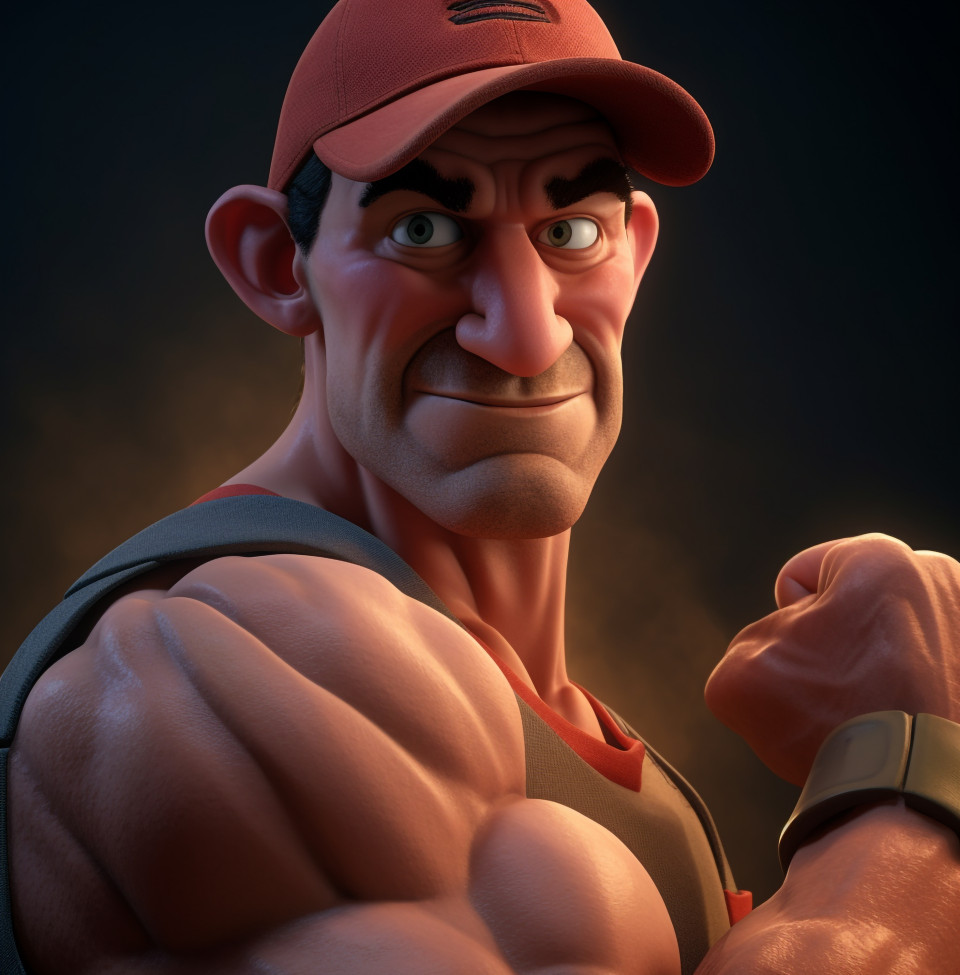 A close up of a bodybuilders flexing biceps, fitness