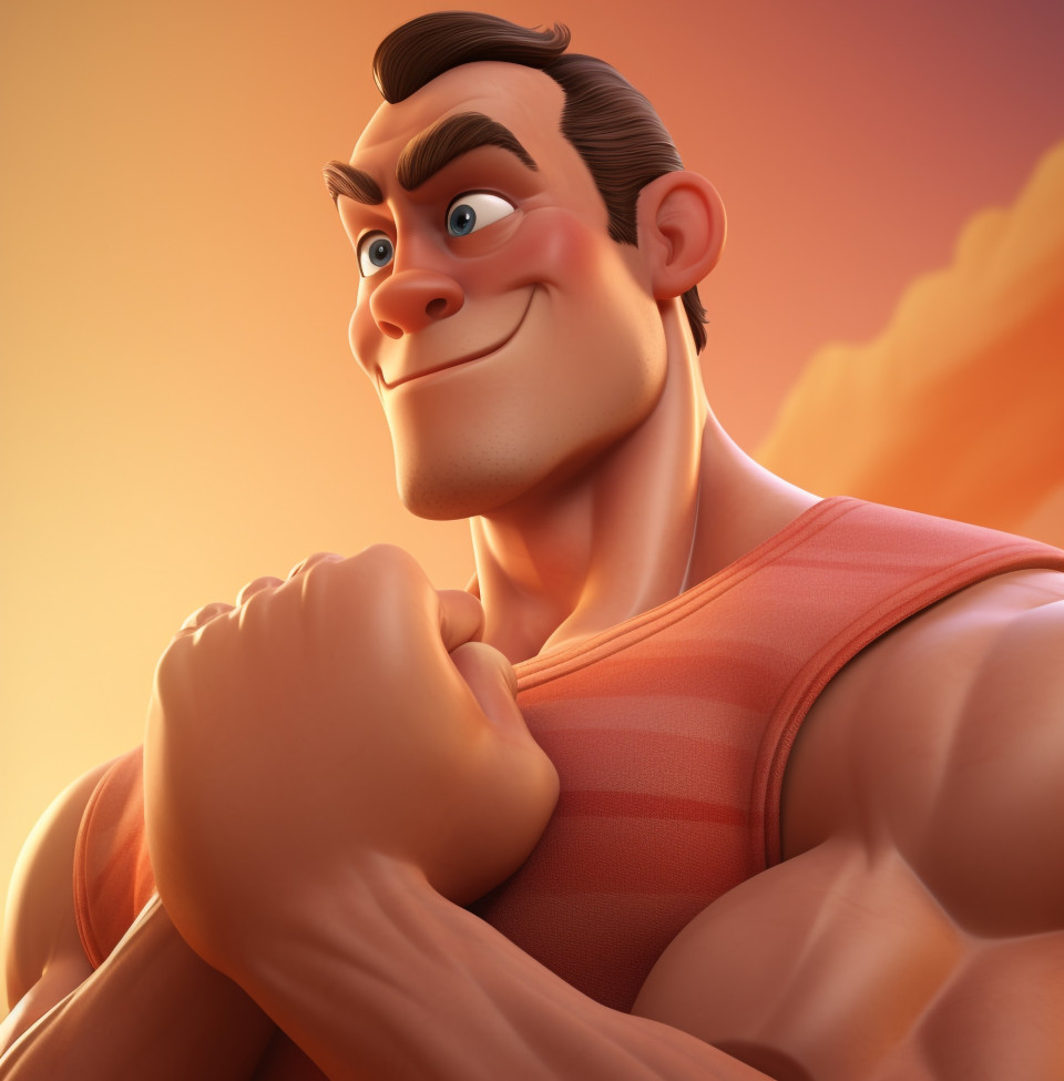 Biceps flexing close up, fitness