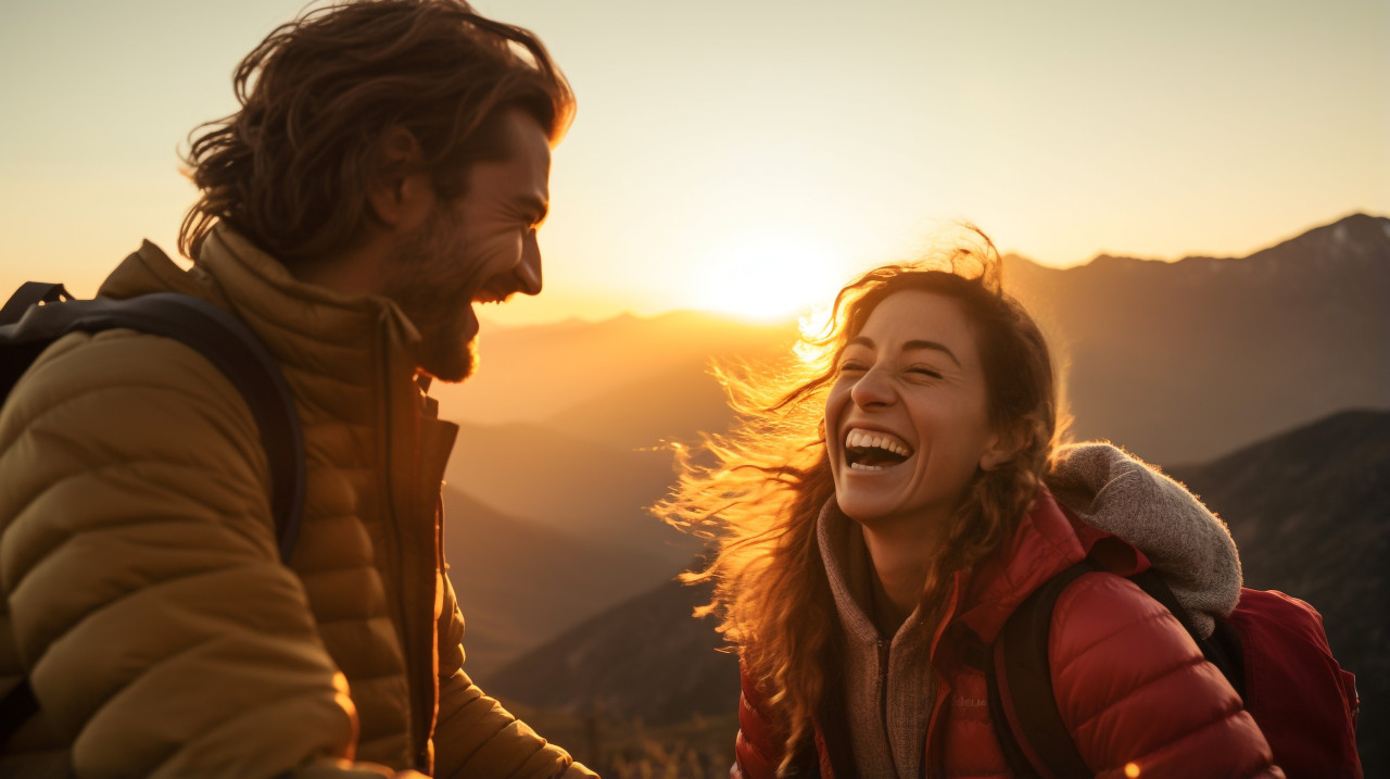 Love in the air at sunset, mental health