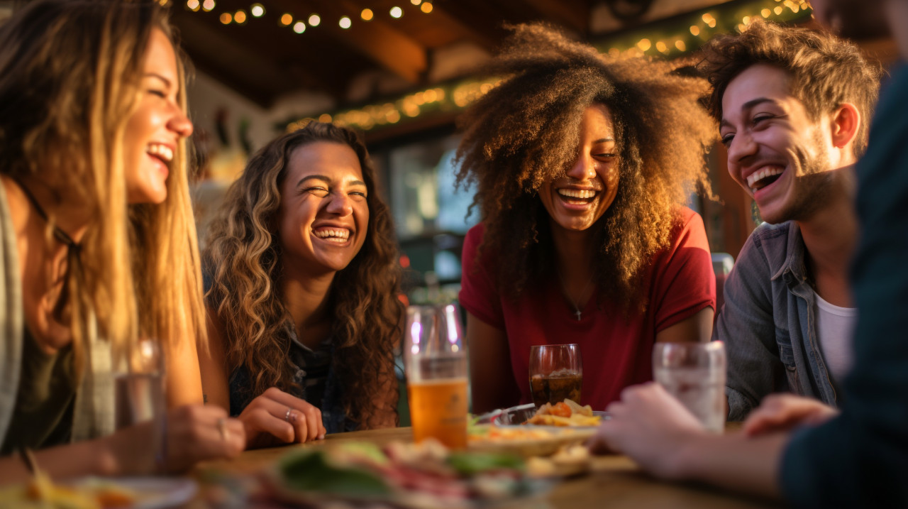 Friends having a good time