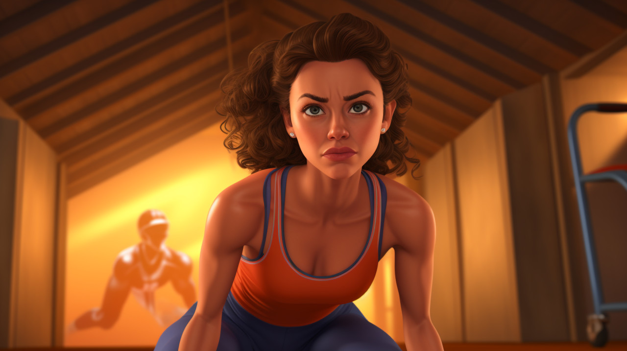 A runner stretching before a race her body relaxed and supple