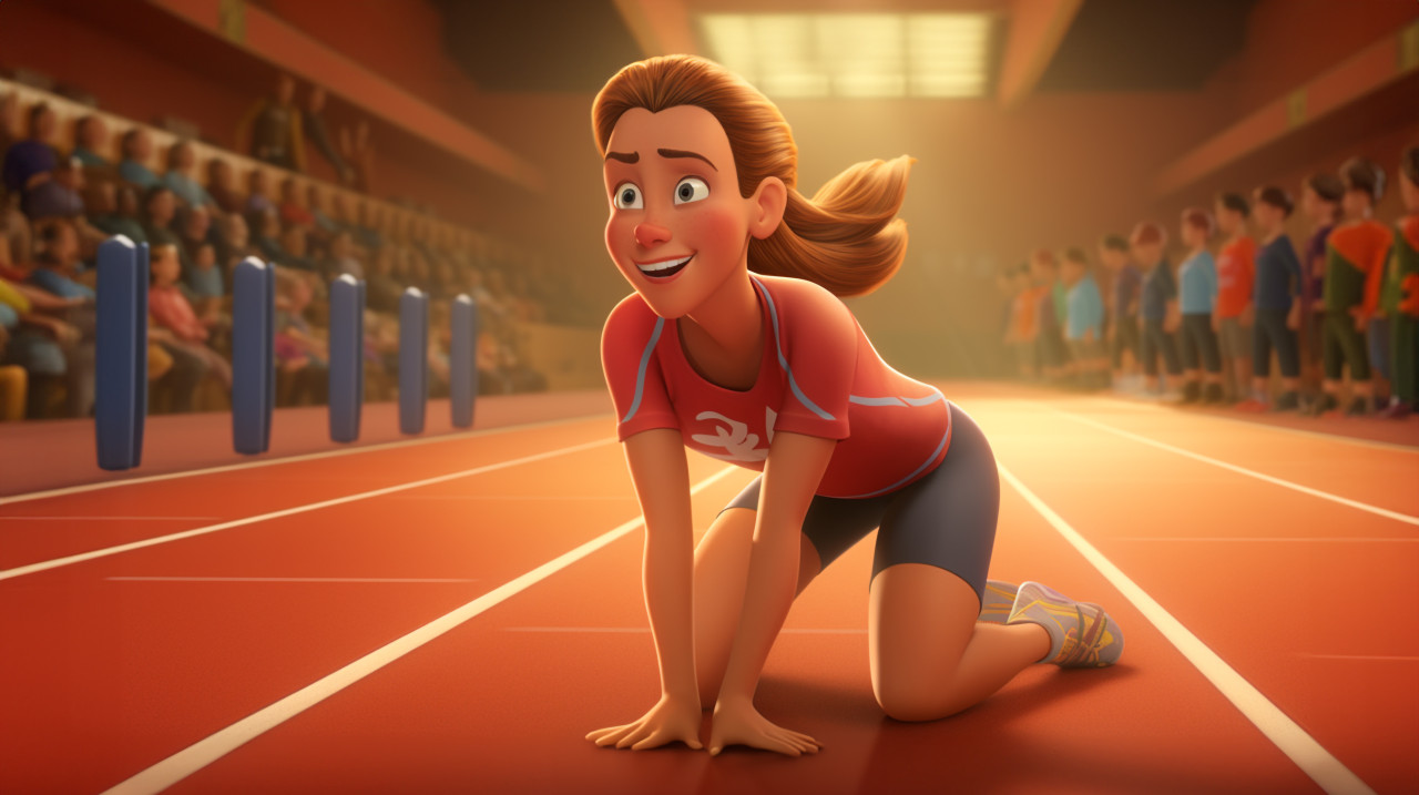 Athlete warms up with stretches before run