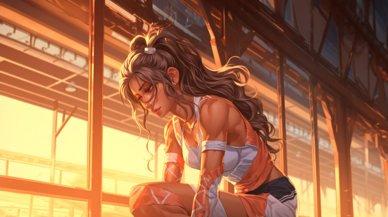 Runner limbers up before competition