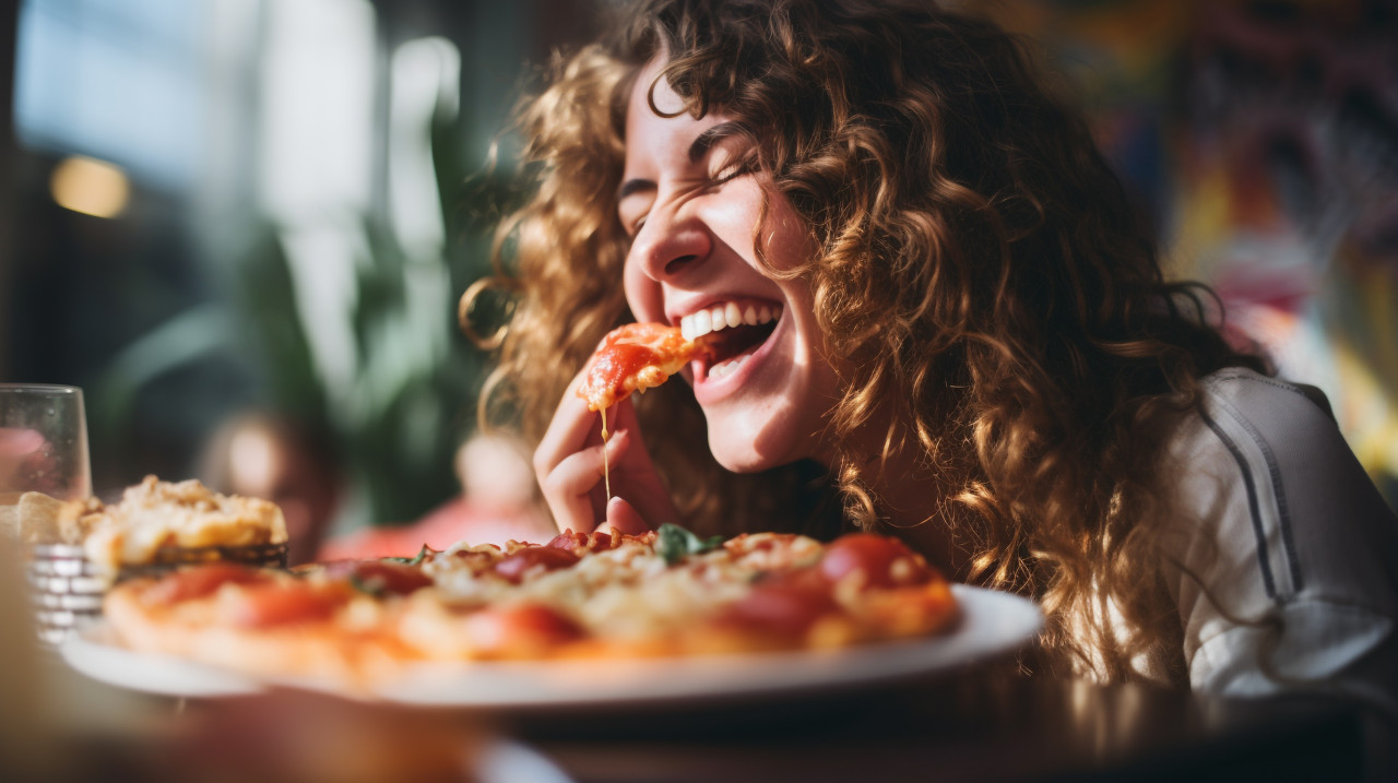 Couple bonding over food