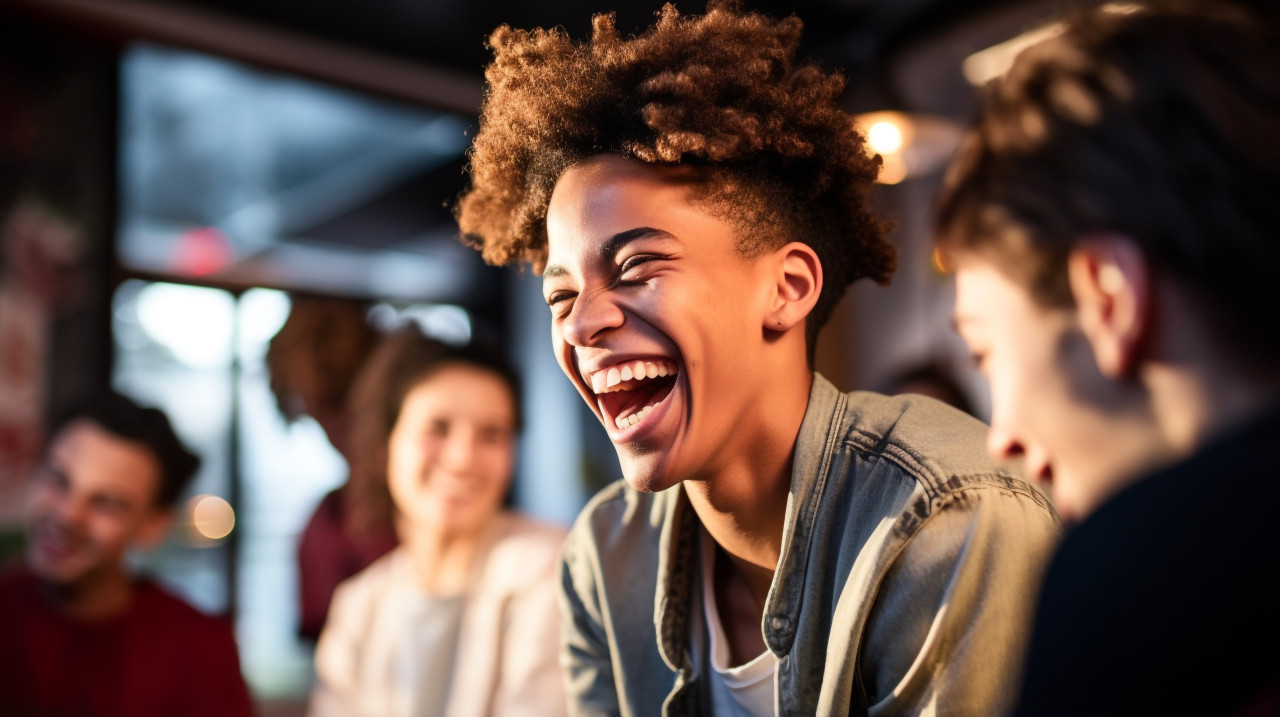 Friends enjoying game night