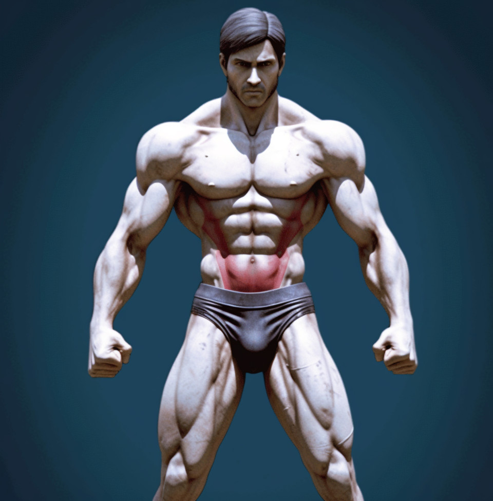 Young strong body shape man for sport fitness training posing flexing body