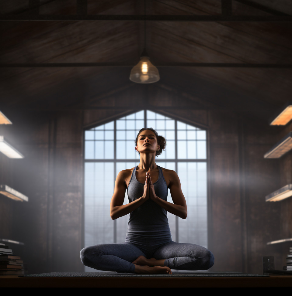 Female yogi in workout clothes