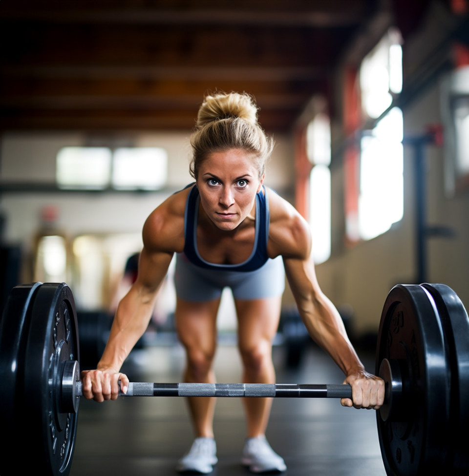 Closeup of woman deadlifting heavy weight