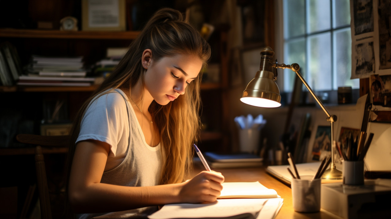 Creative thinker brainstorms in journal