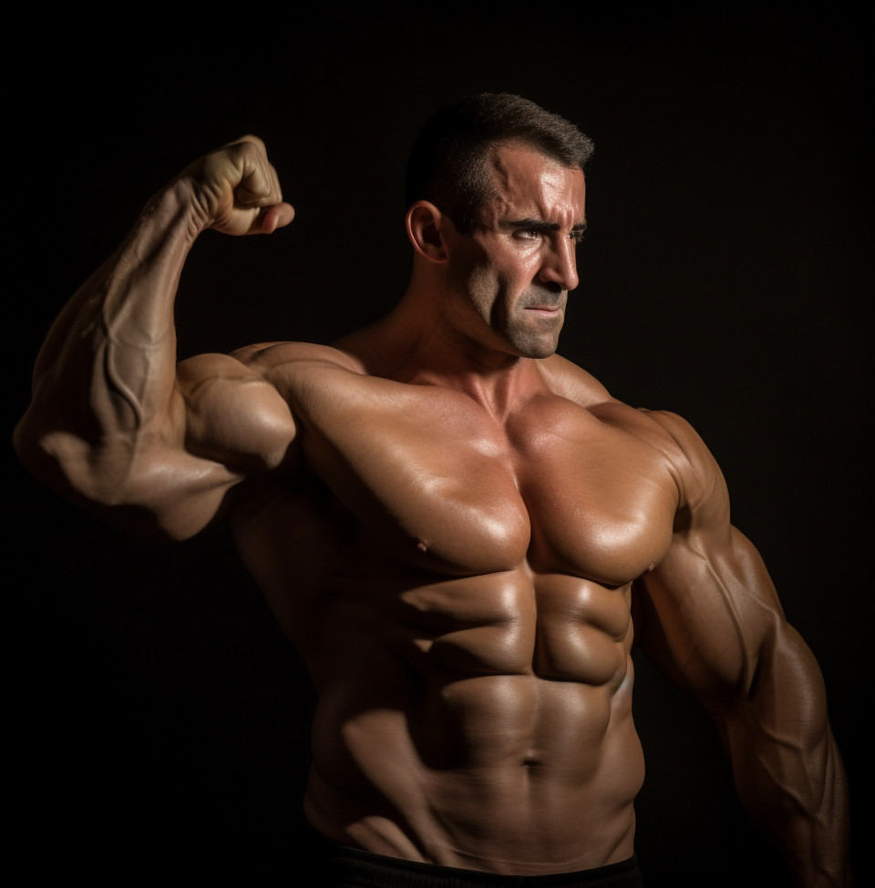 Athlete demonstrates his strength