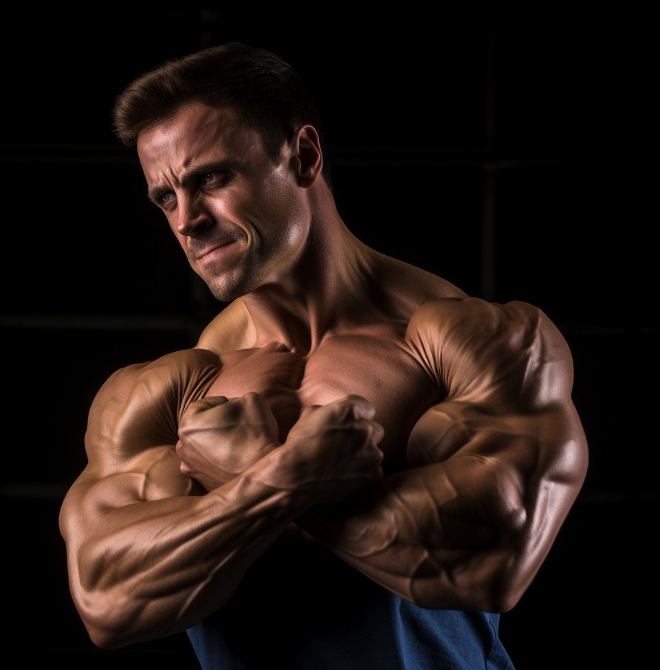 Bodybuilder prepares for competition