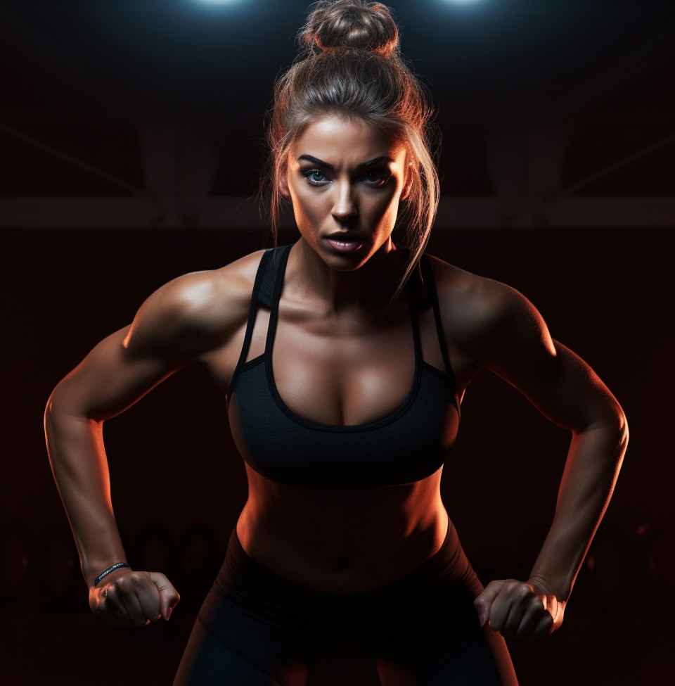 Female athlete in workout clothes