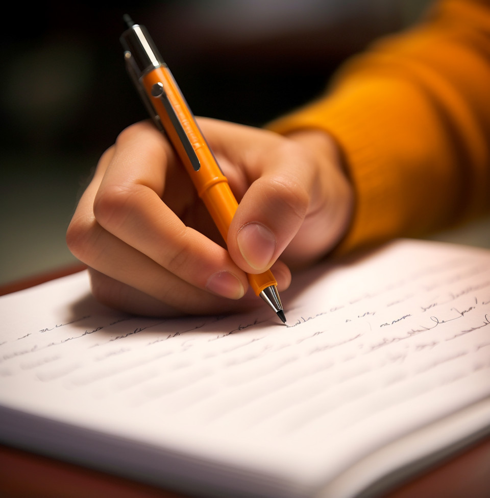 Creative student brainstorming