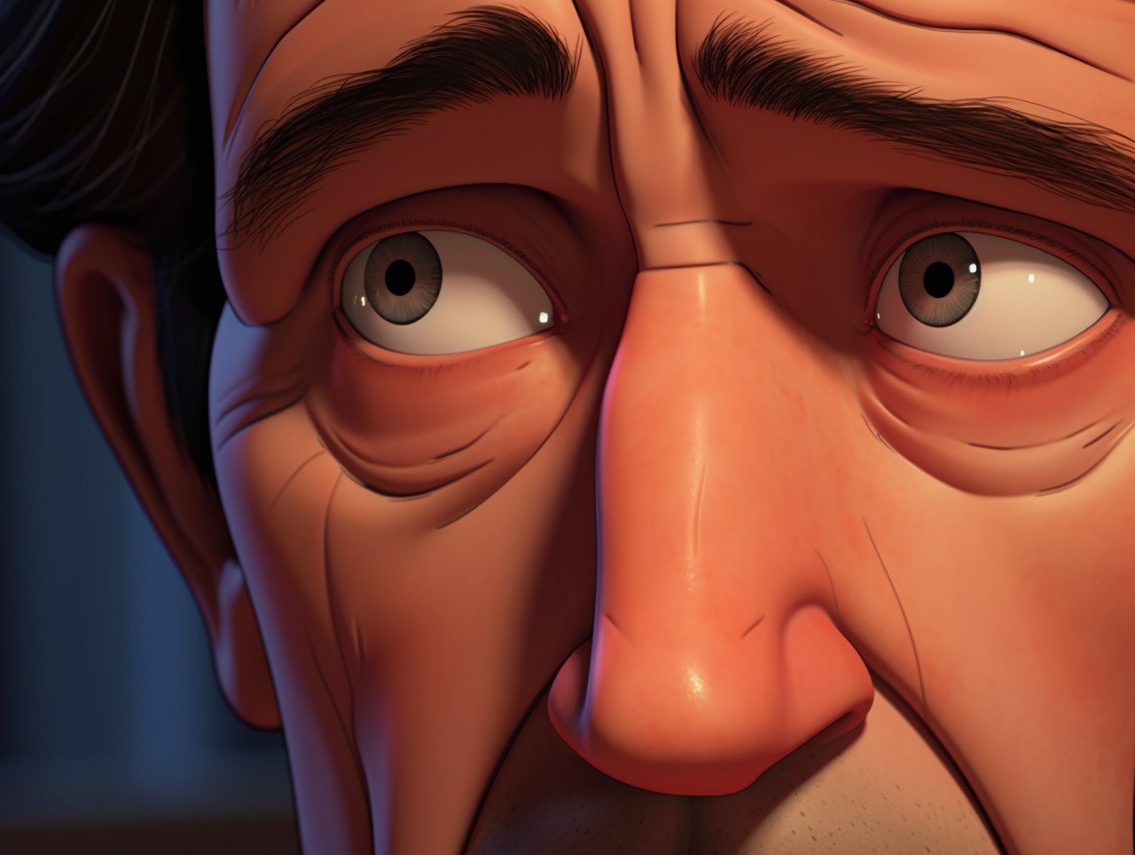 Distraught man contemplating