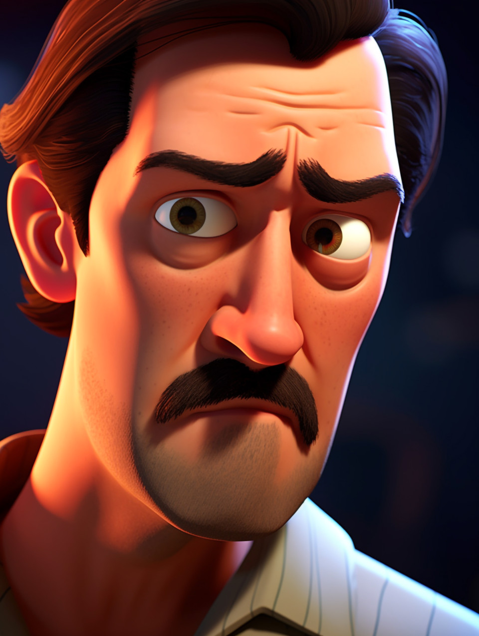 Man with troubled eyes