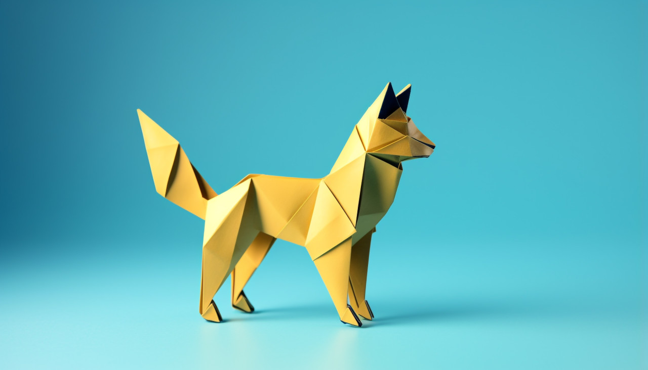 Origami fox paper craft