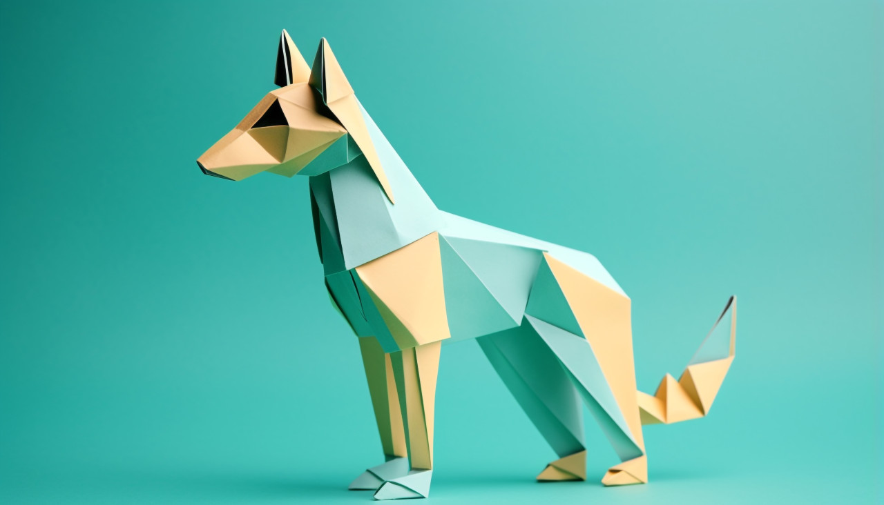Blue fox paper art