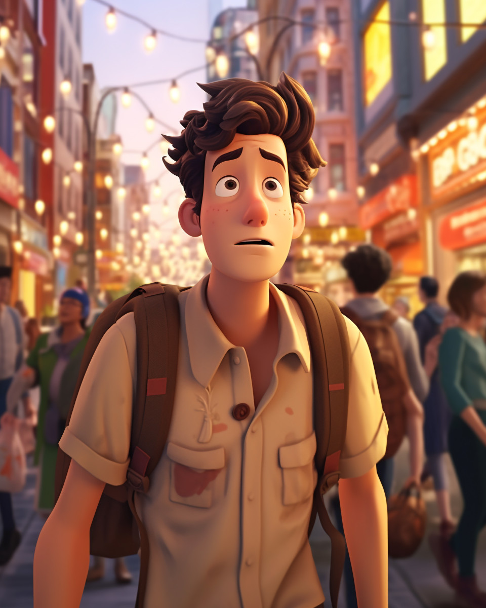 A person with social anxiety is walking down a busy street