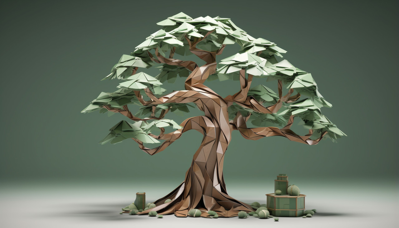 Origami tree decoration