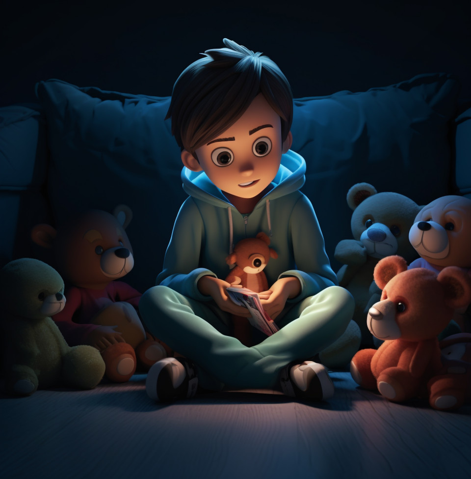 Childs fears come to life in dark room