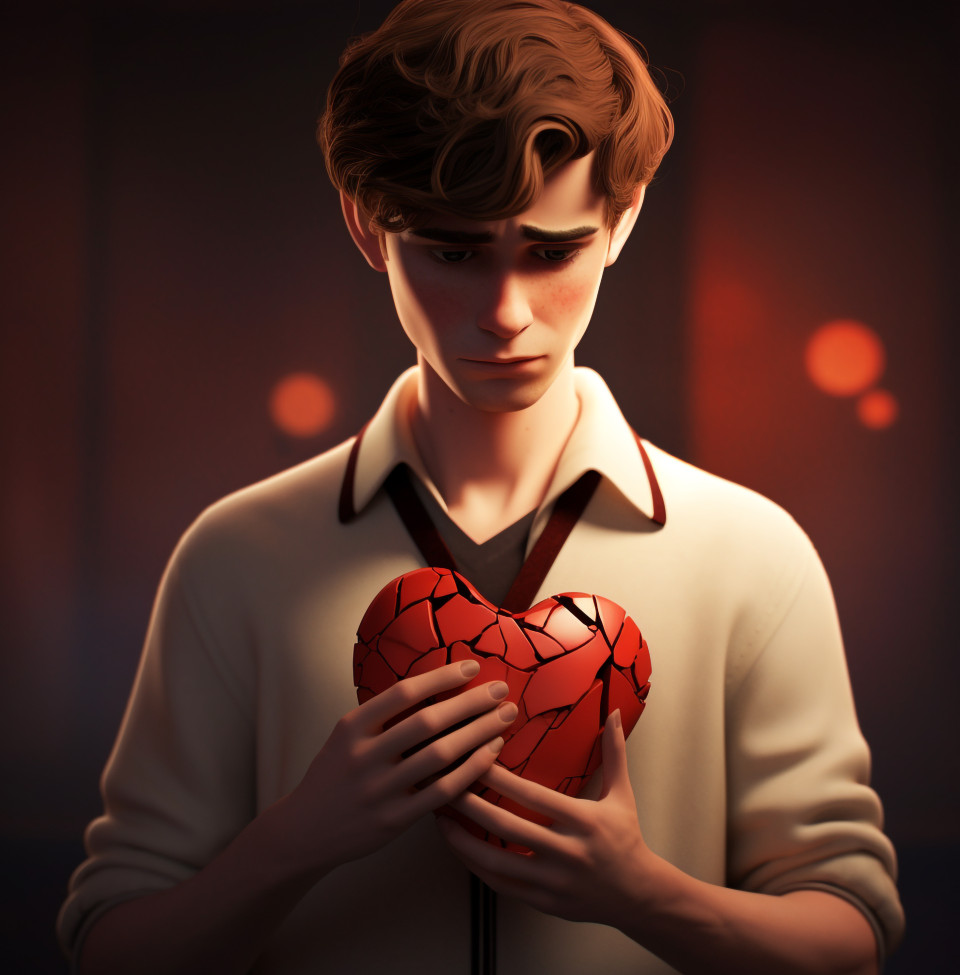 A person holding a broken heart representing the pain of heartbreak
