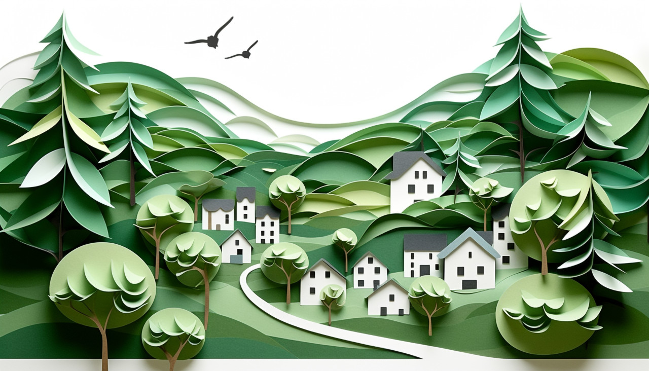 Paper art of the countryside