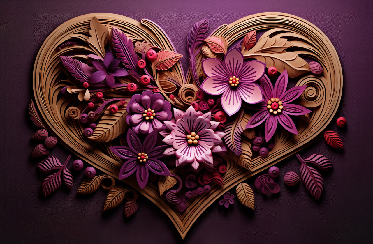 Romantic heart flowers