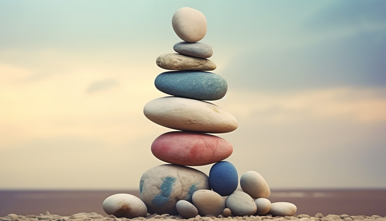 Stone cairn in the wilderness