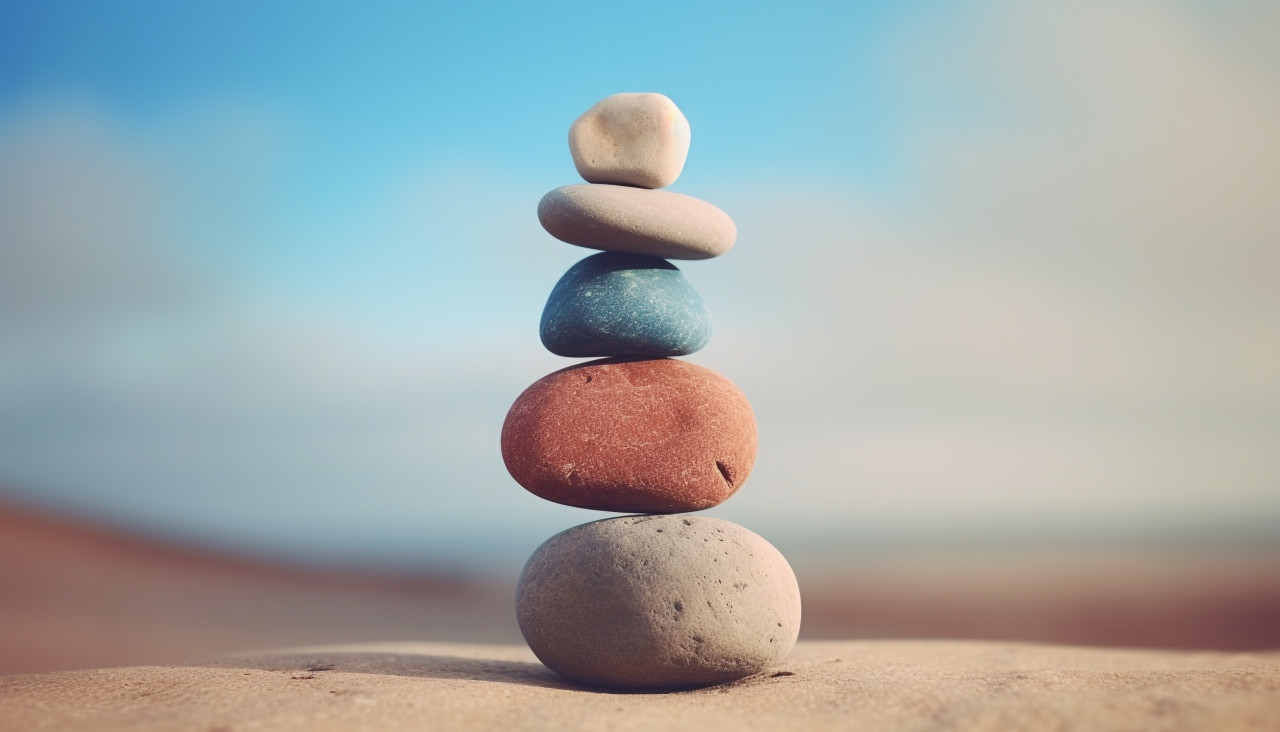 A stack of stones from the ground