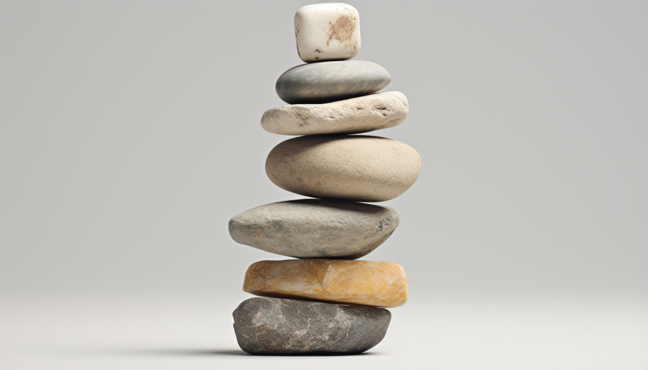 Small rock stack in balance