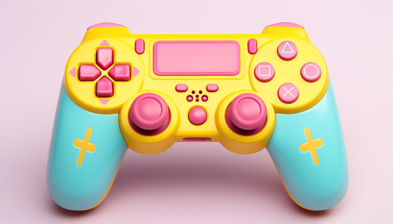 Cute and playful yellow and pink controller