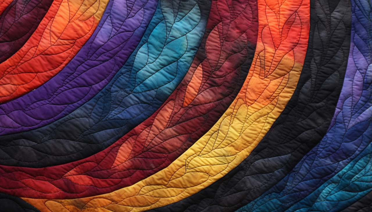 Colorful quilted artwork