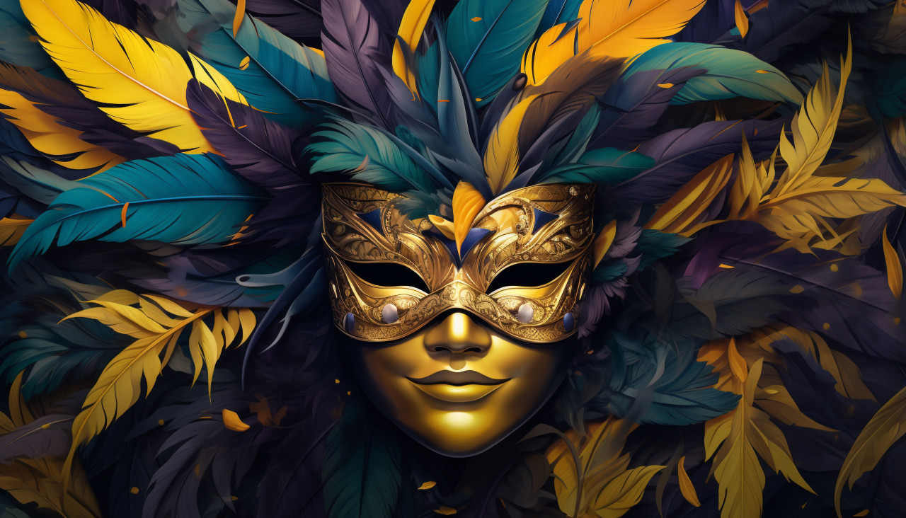 Carnival mask hd wallpapers with feathers