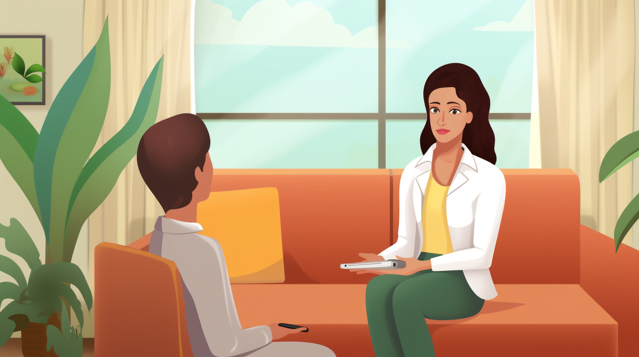 Confidential conversation with therapist