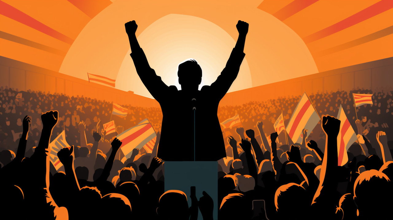 Person stands out in crowd