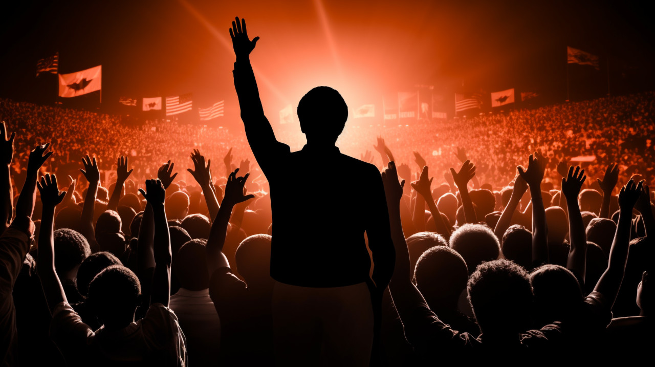 Public speaker addressing audience