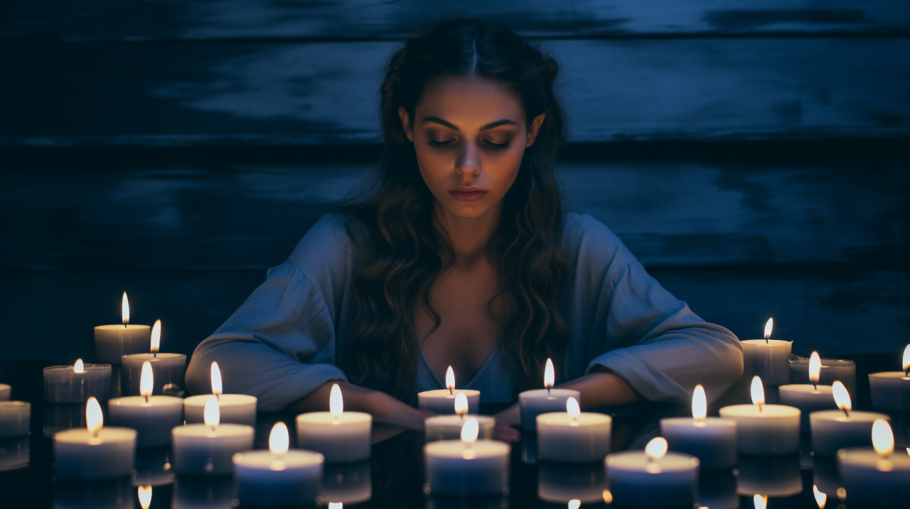 Aromatherapy bathtub with candles