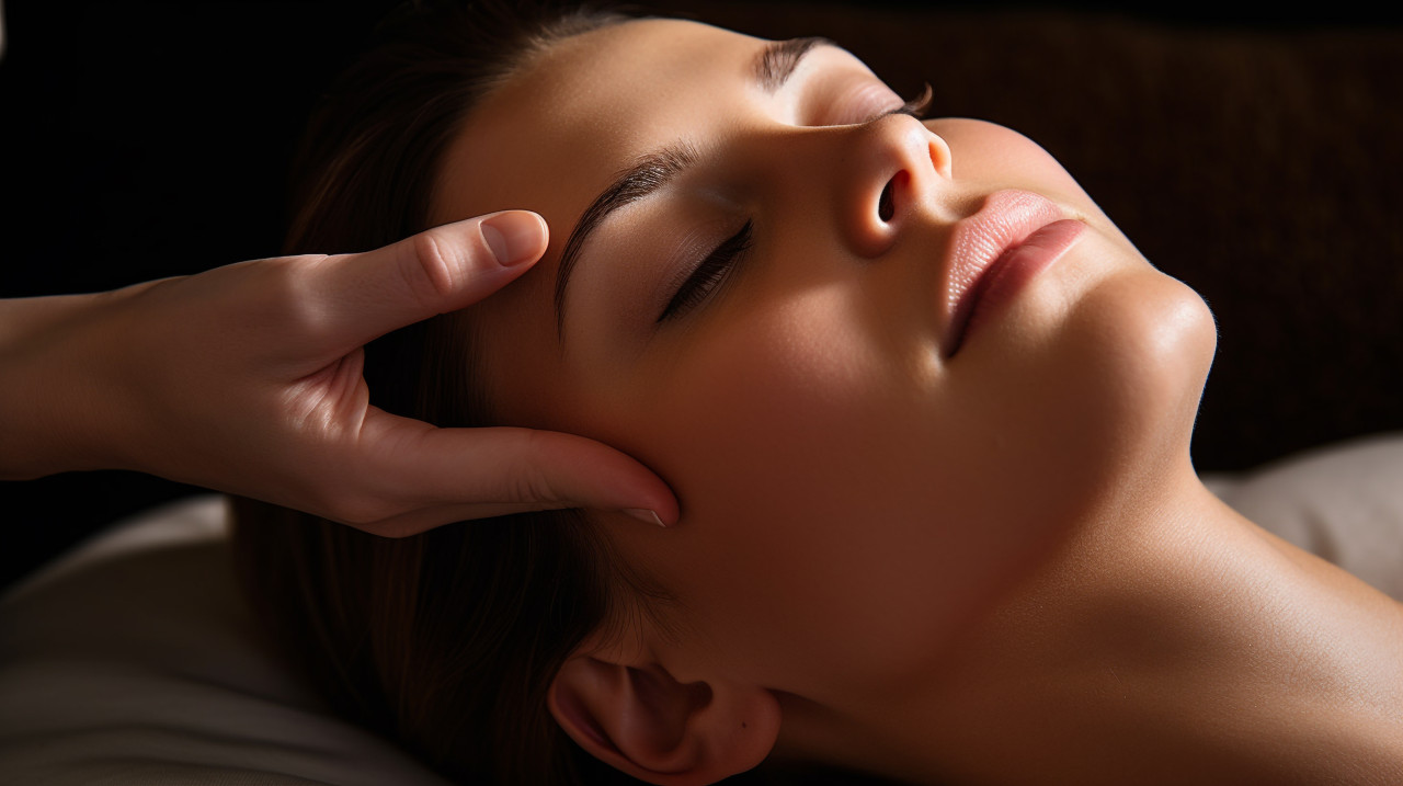 Relaxing face massage treatment