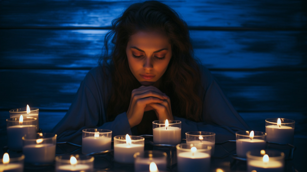 Relaxing bathtub with candles