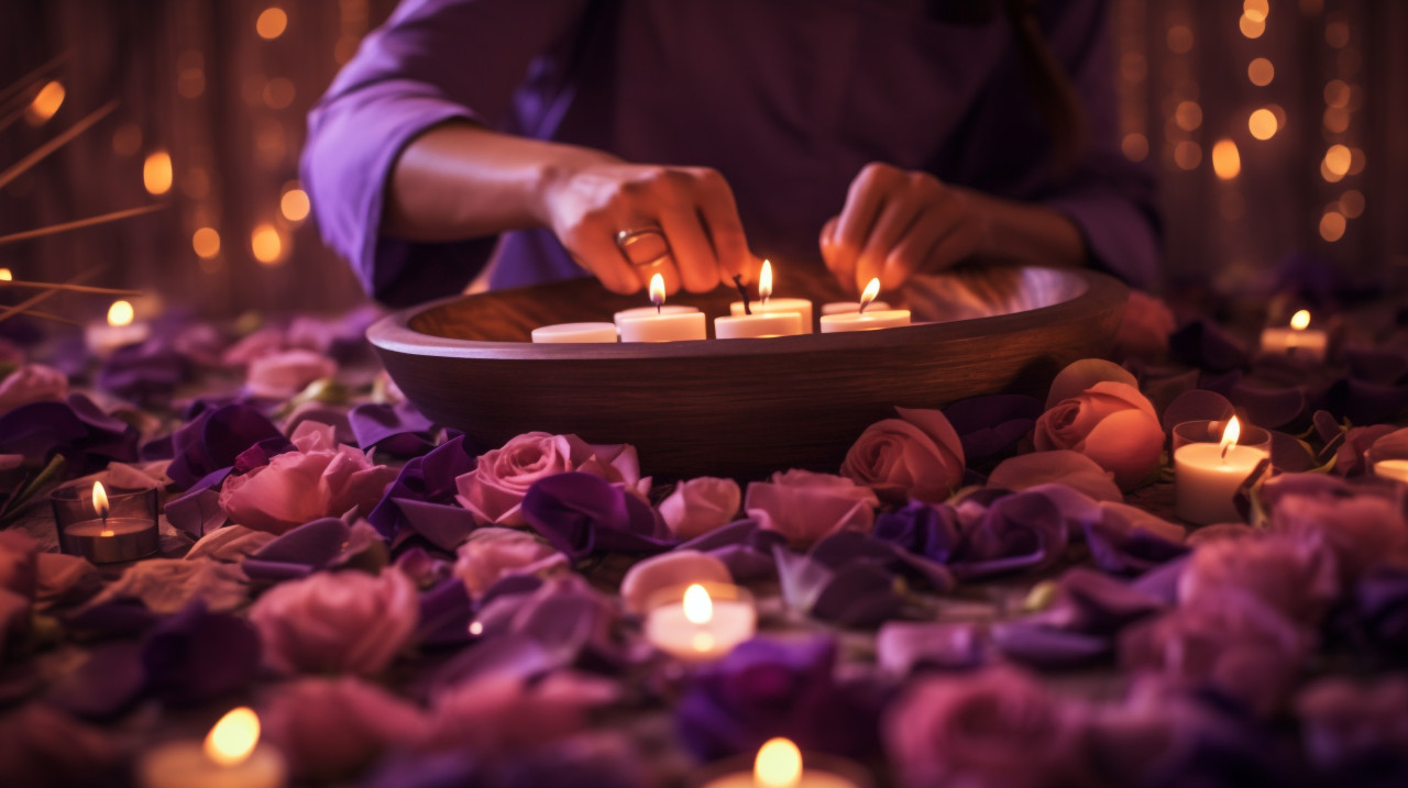 A telephoto shot of a person receiving a massage in a spa
