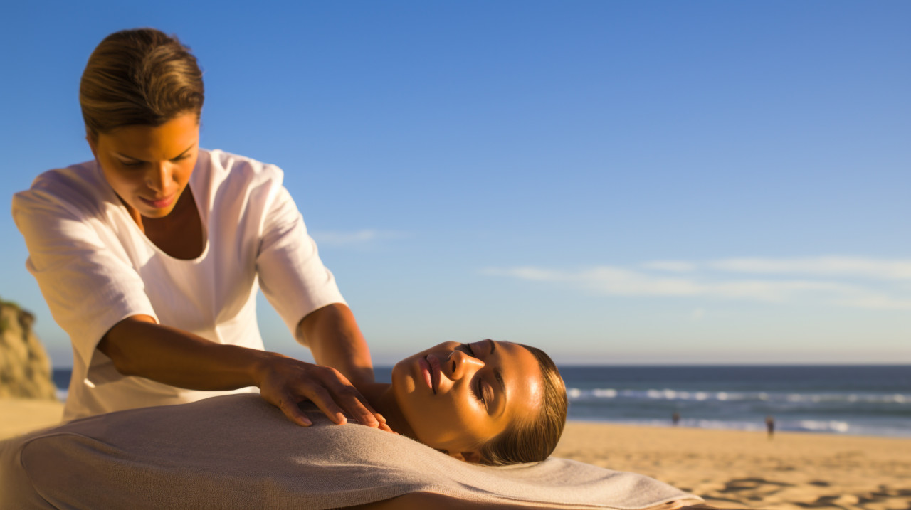 Relaxing massage on the beach