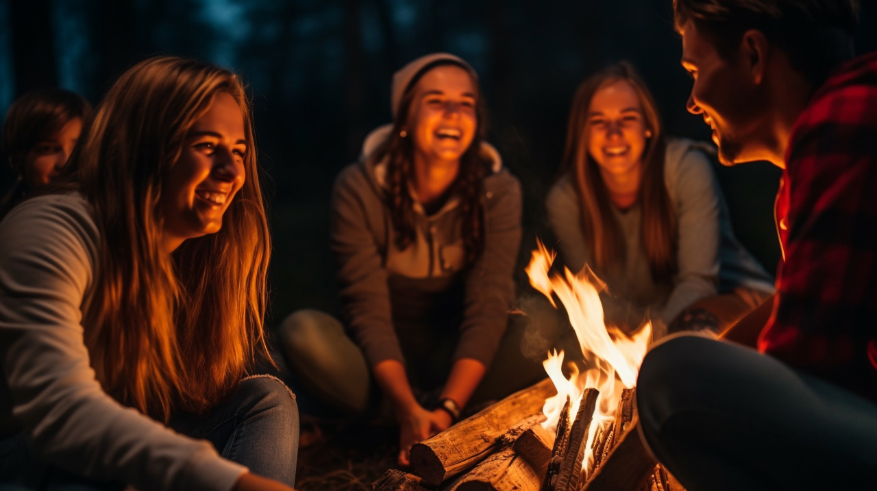 Campfire bonding moment