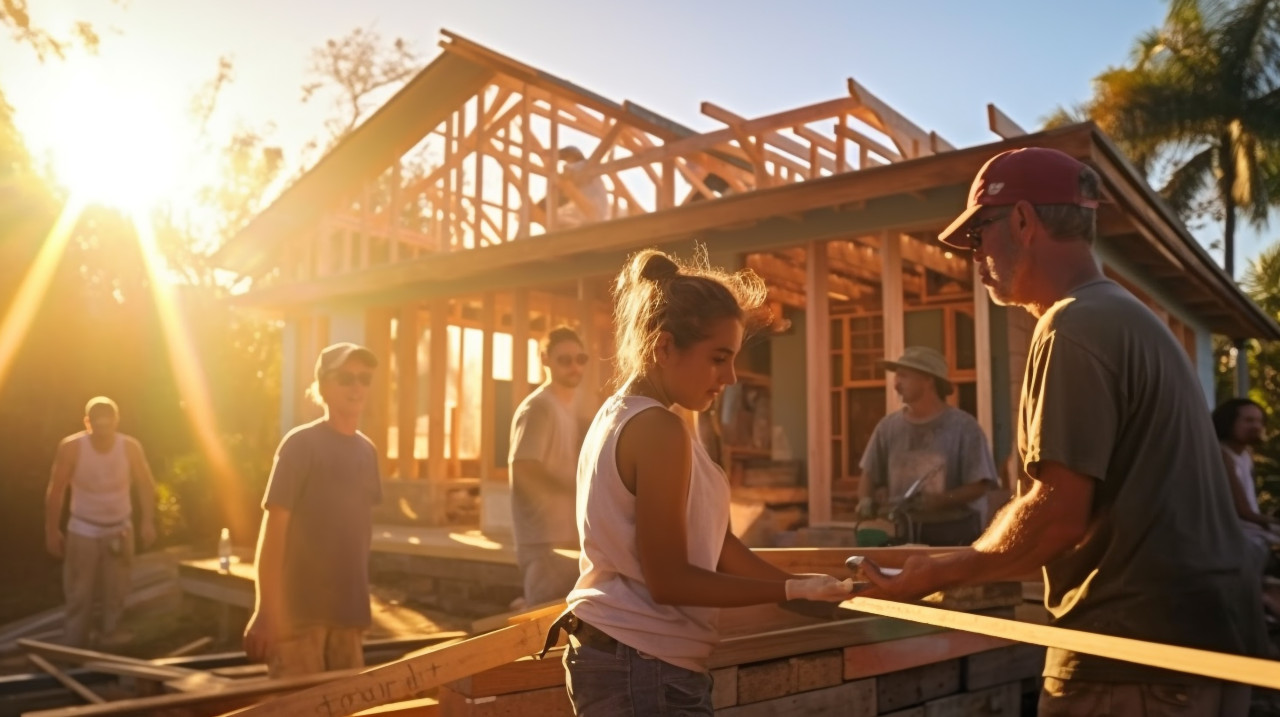 Community comes together to build house for family