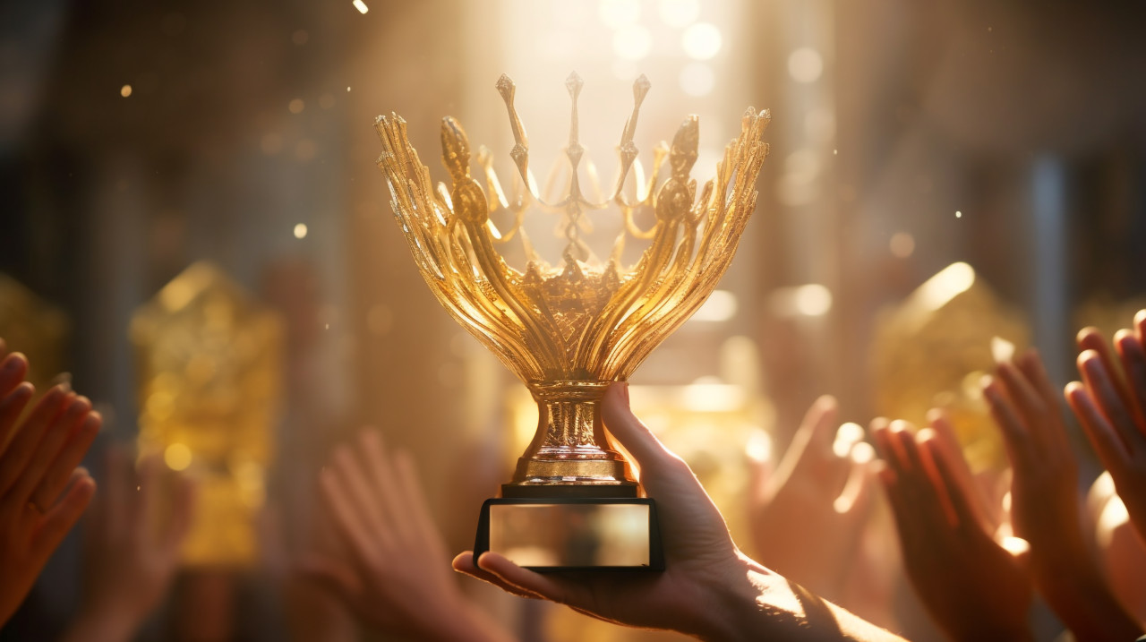 Hands clasp in unity