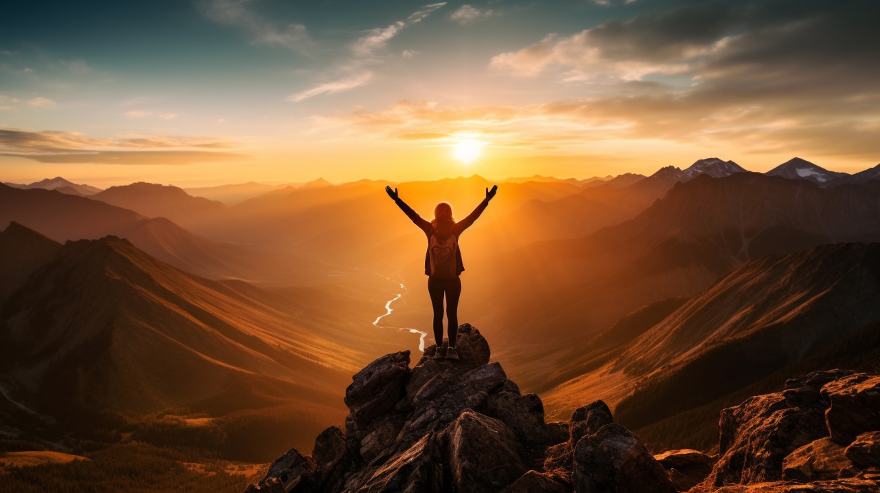 Person surveys the landscape from above