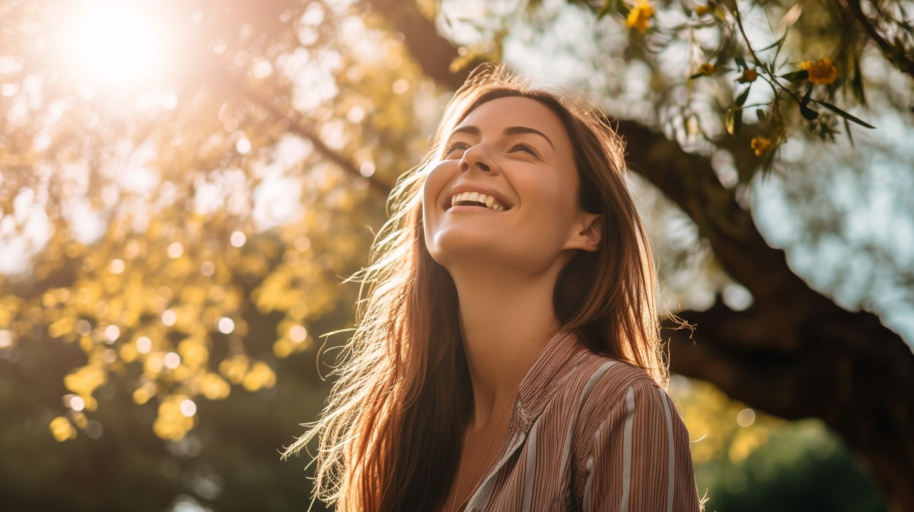 Person relaxing in park